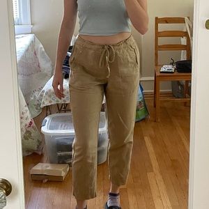 JCrew beige linen pants